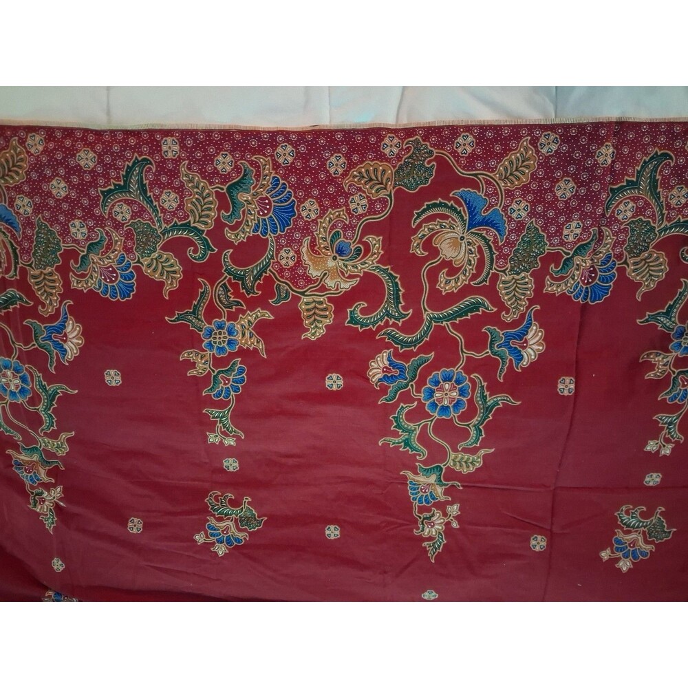 Indonesian Batik Sarong Cotton with Floral Design (Stitched)